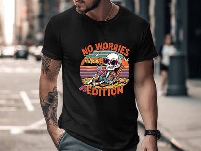 No Worries Edition Skeleton T-Shirt | Sydney Sunset Beach Tee