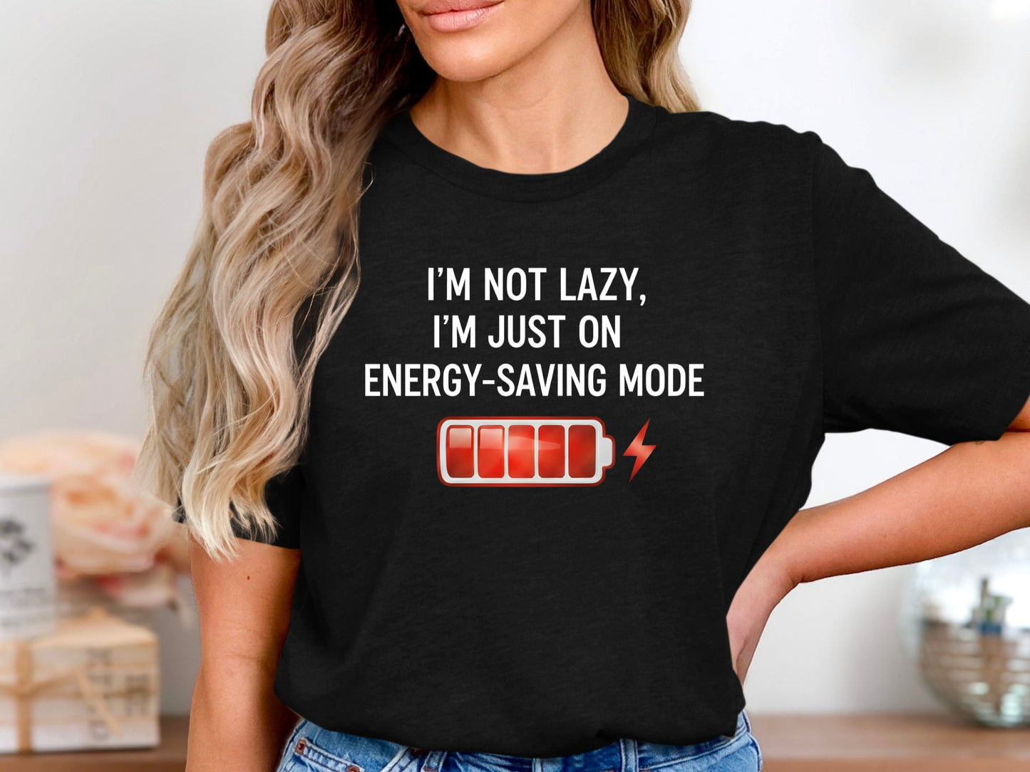 I'm Not Lazy (Energy Saving Mode) Battery T-Shirt