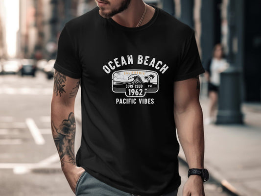 Vintage Ocean Beach Surf Club T-Shirt | Retro Surf Tee
