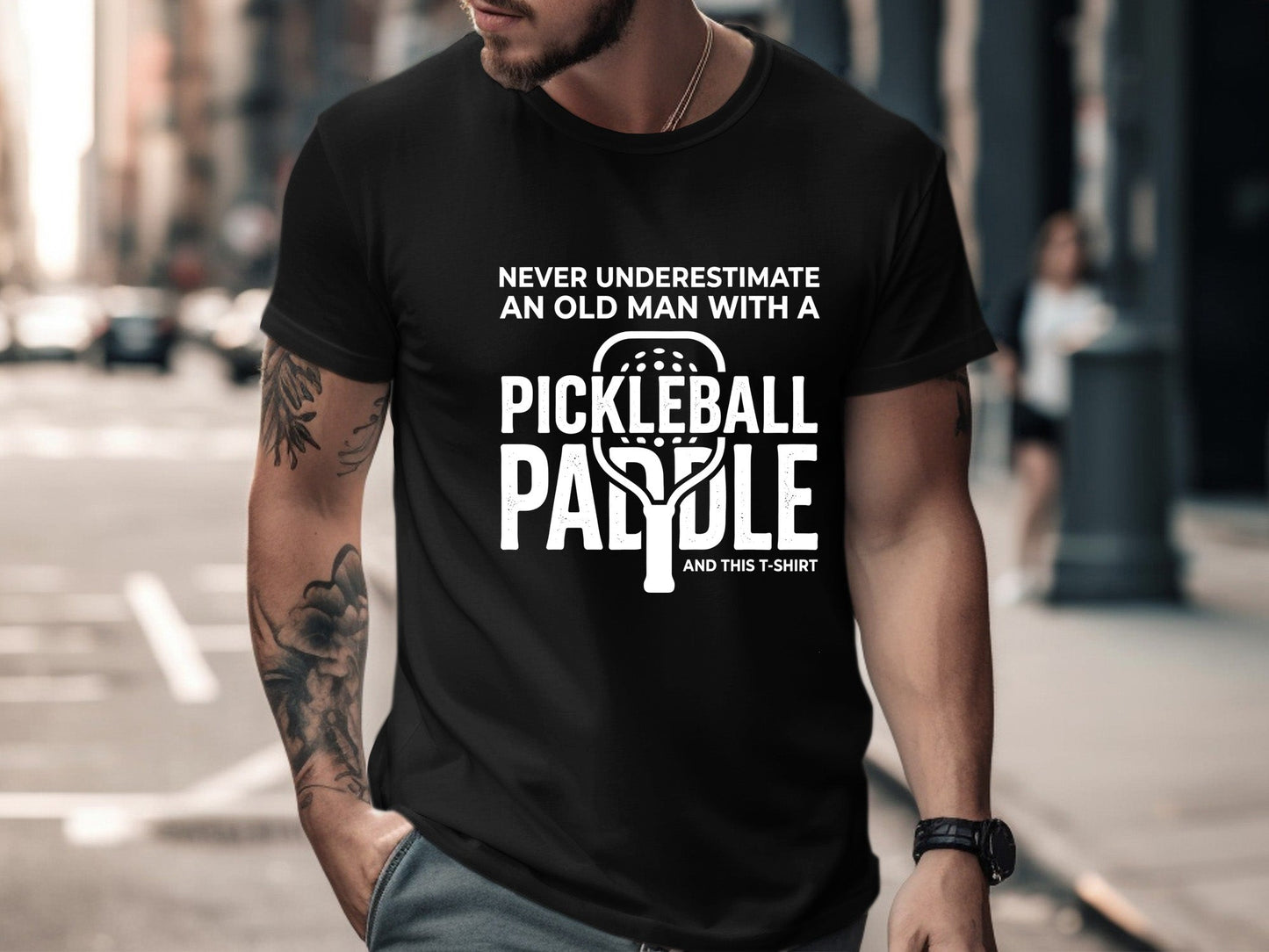 Never Underestimate An Old Man Pickleball T-Shirt