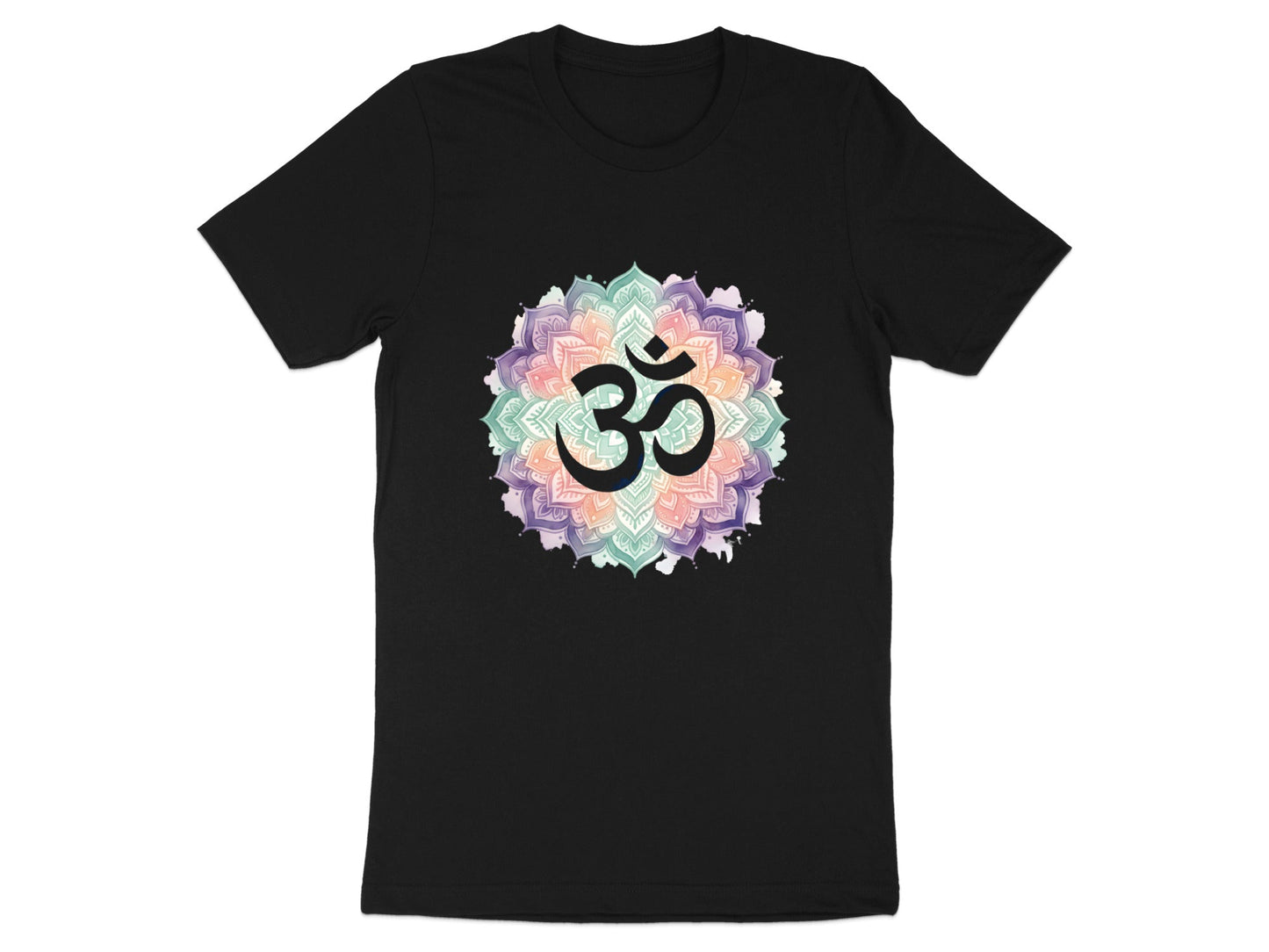 Watercolor Om Mandala T-Shirt - Pastel Spiritual Tee