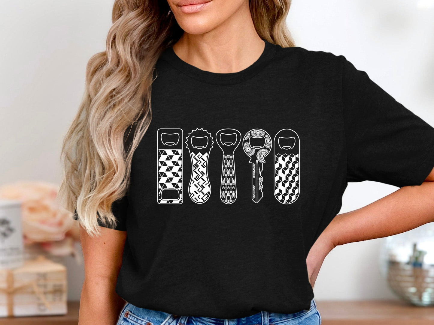 Patterned Bottle Opener Row T-Shirt