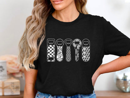 Patterned Bottle Opener Row T-Shirt