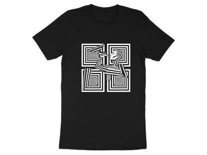 Optical Art Man Drinking Geometric T-Shirt