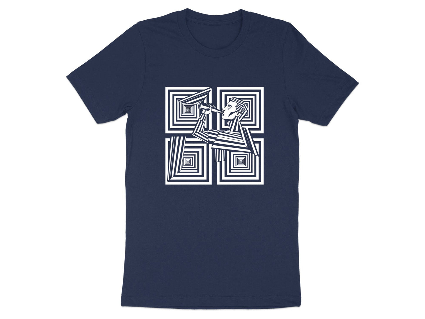 Optical Art Man Drinking Geometric T-Shirt