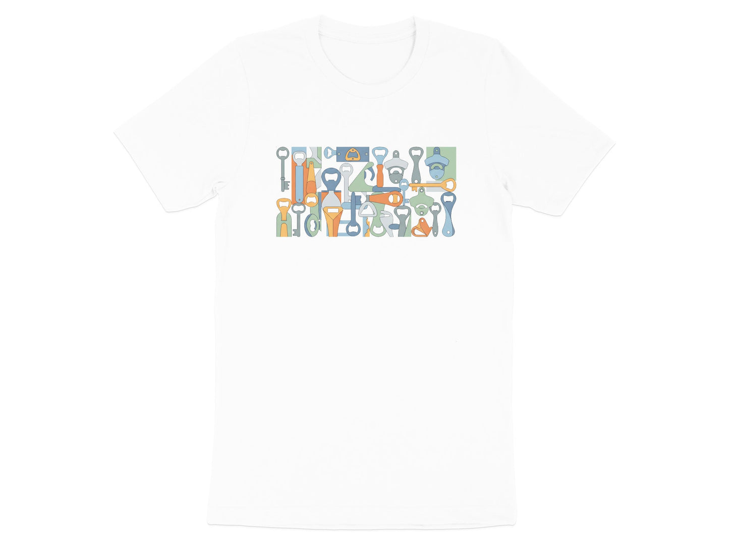 Retro Bottle Opener Pattern T-Shirt