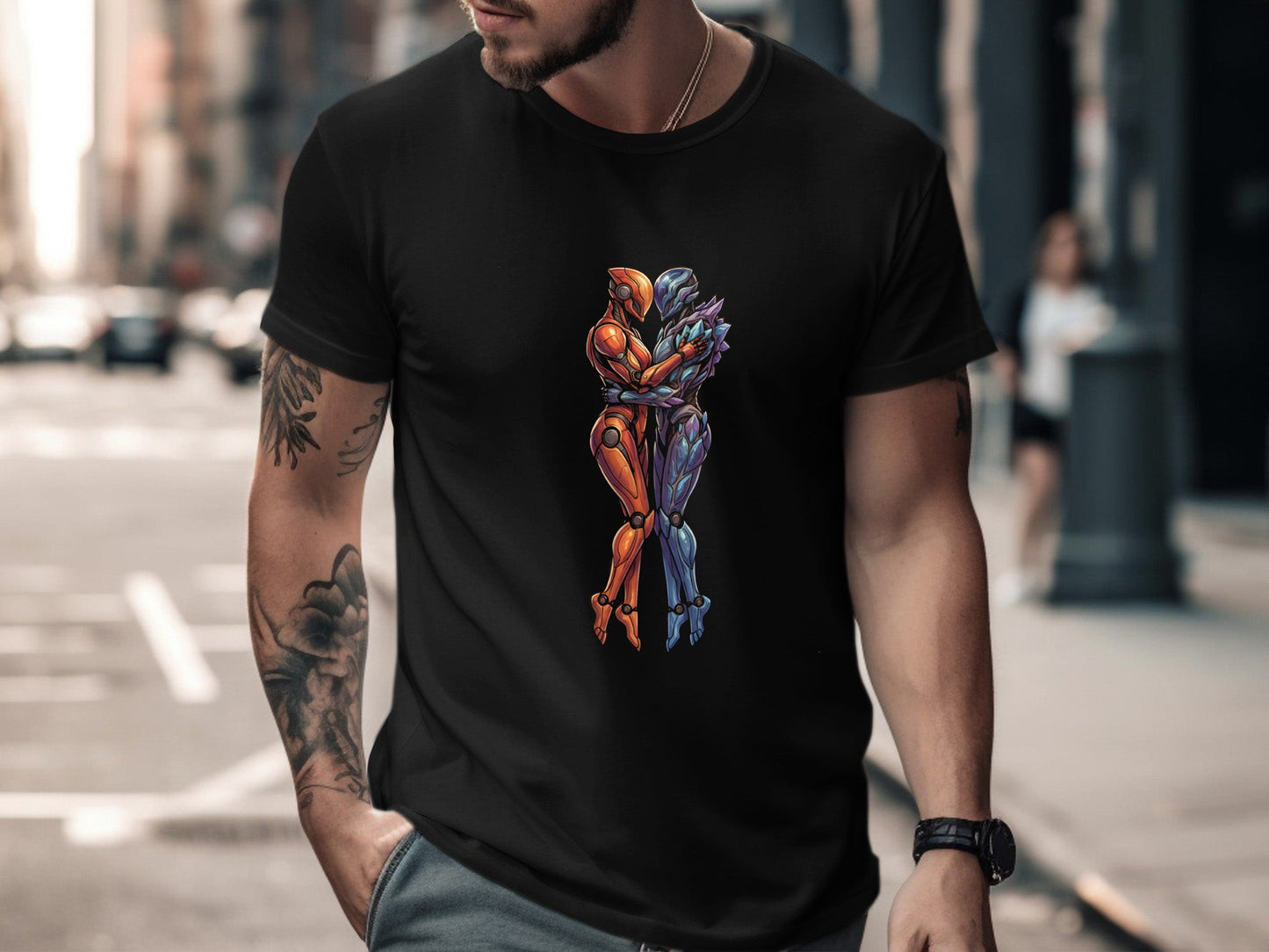 Binary Love Robotic Embrace T-Shirt