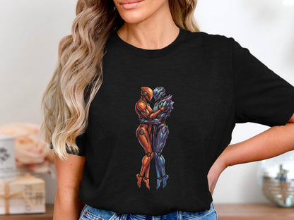 Binary Love Robotic Embrace T-Shirt