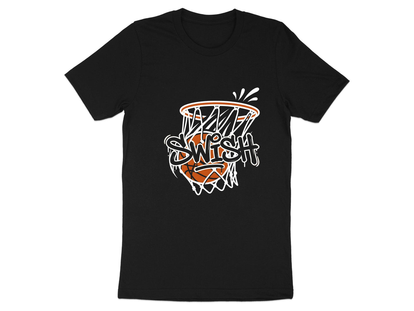 Swish Basketball Hoop Graffiti Graphic Tee