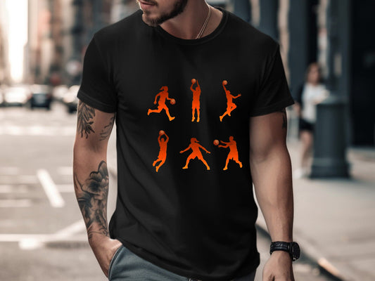 Basketball Skills Action Silhouette Multi-Print Tee