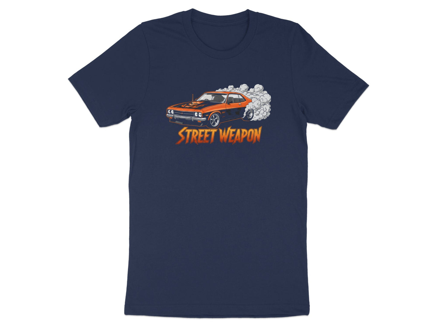 Orange Muscle Car 'Street Weapon' T-Shirt - Burnout Tee