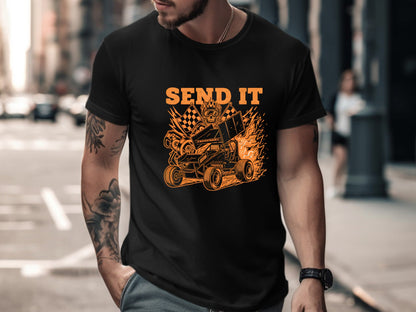 Send It Sprint Car Racing Graphic T-Shirt
