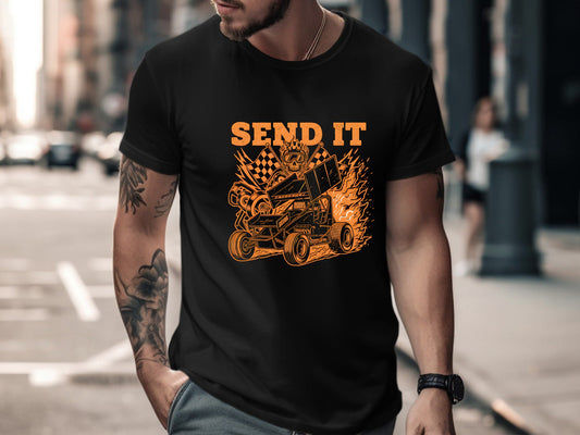 Send It Sprint Car Racing Graphic T-Shirt