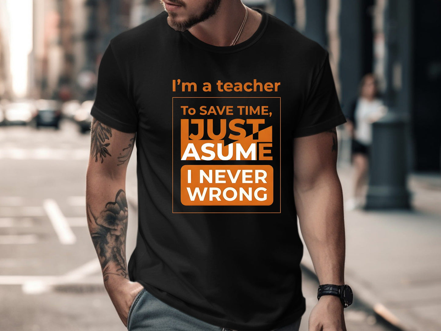 Teacher Life Bold Orange T-Shirt - Classroom Quote Tee