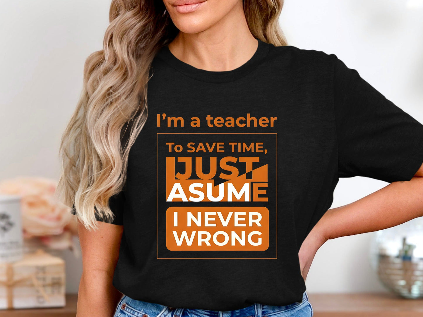 Teacher Life Bold Orange T-Shirt - Classroom Quote Tee