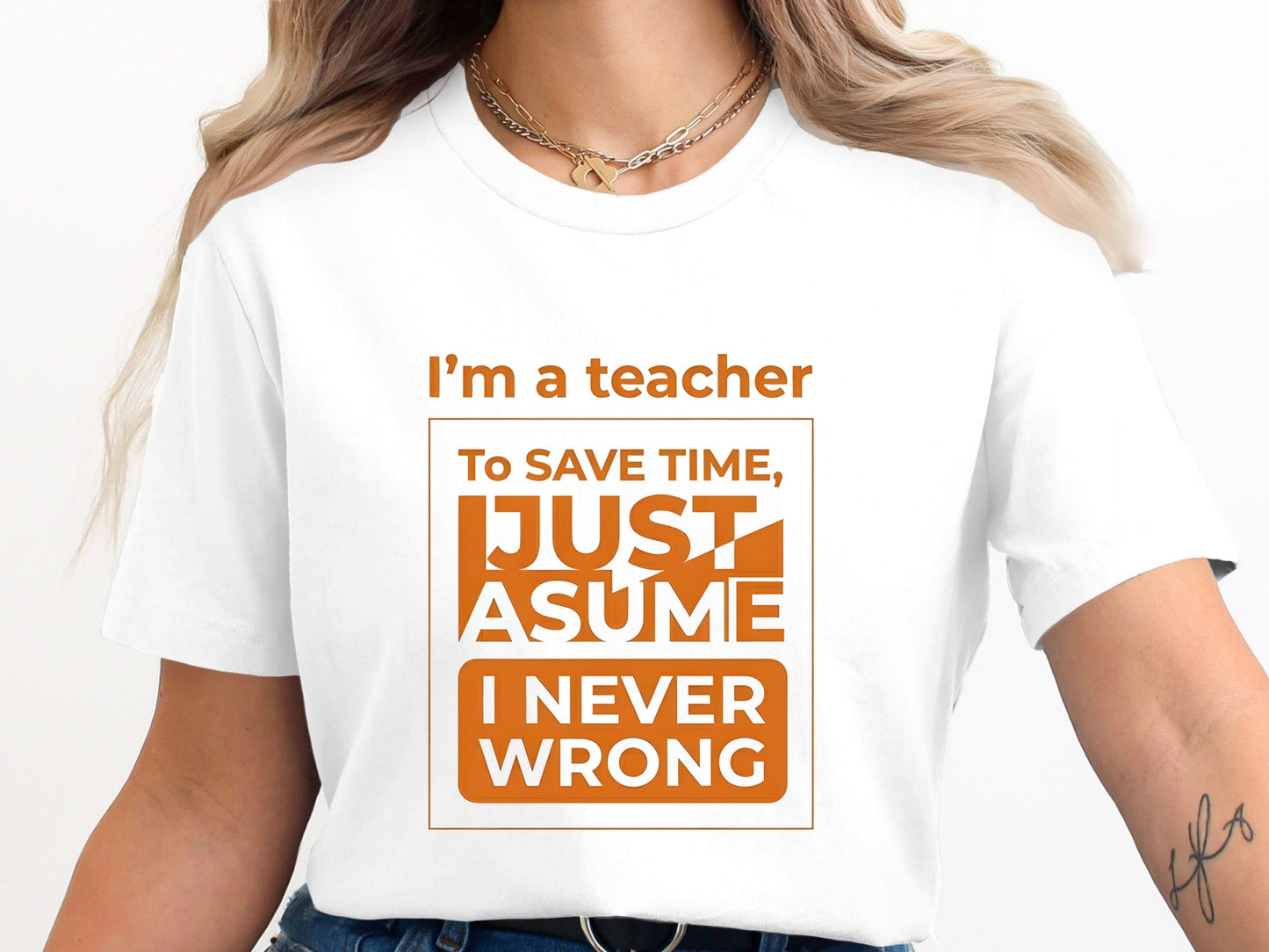 Teacher Life Bold Orange T-Shirt - Classroom Quote Tee