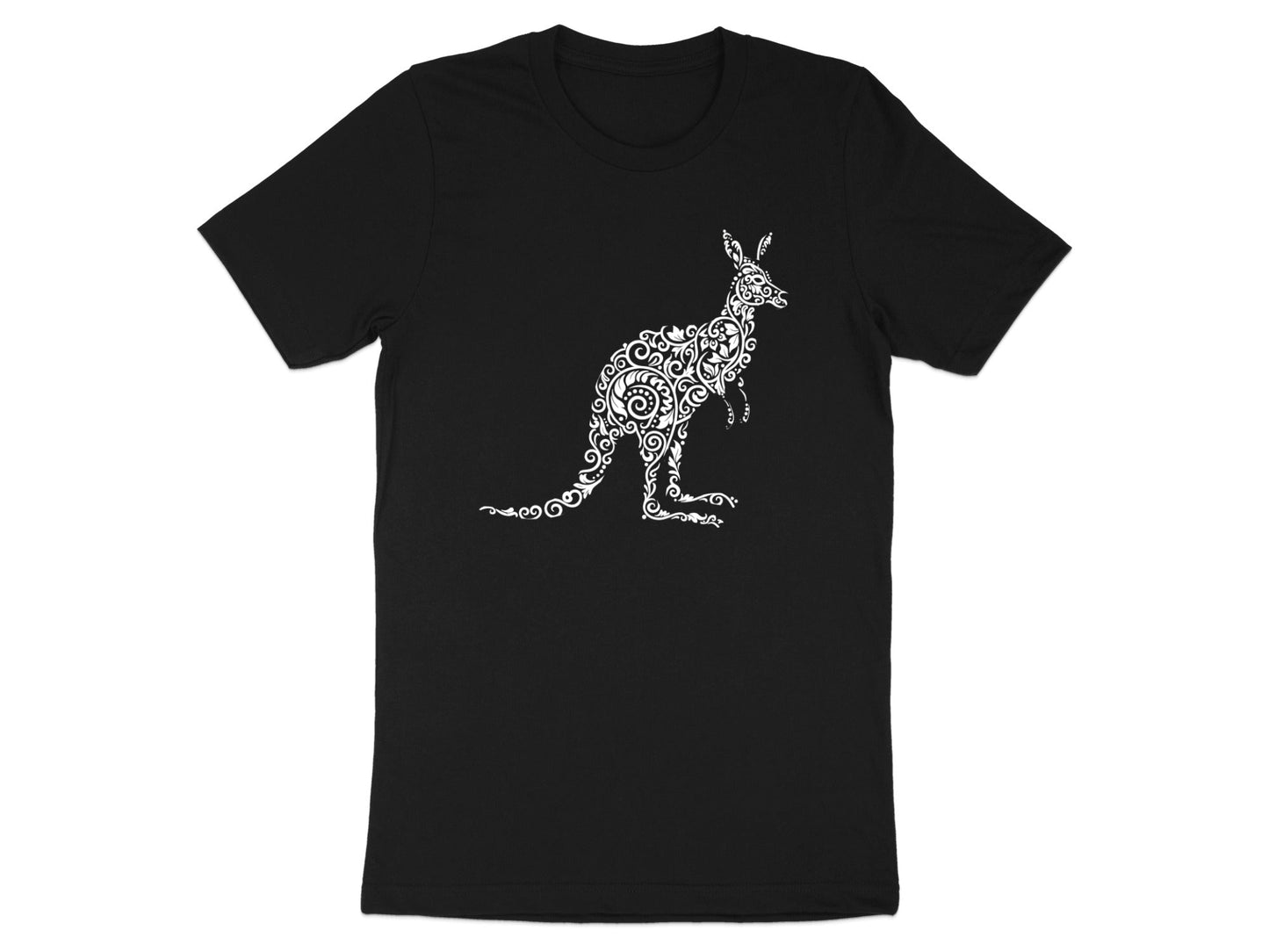 Ornate Floral Kangaroo Mandala T-Shirt | Australian Wildlife Art