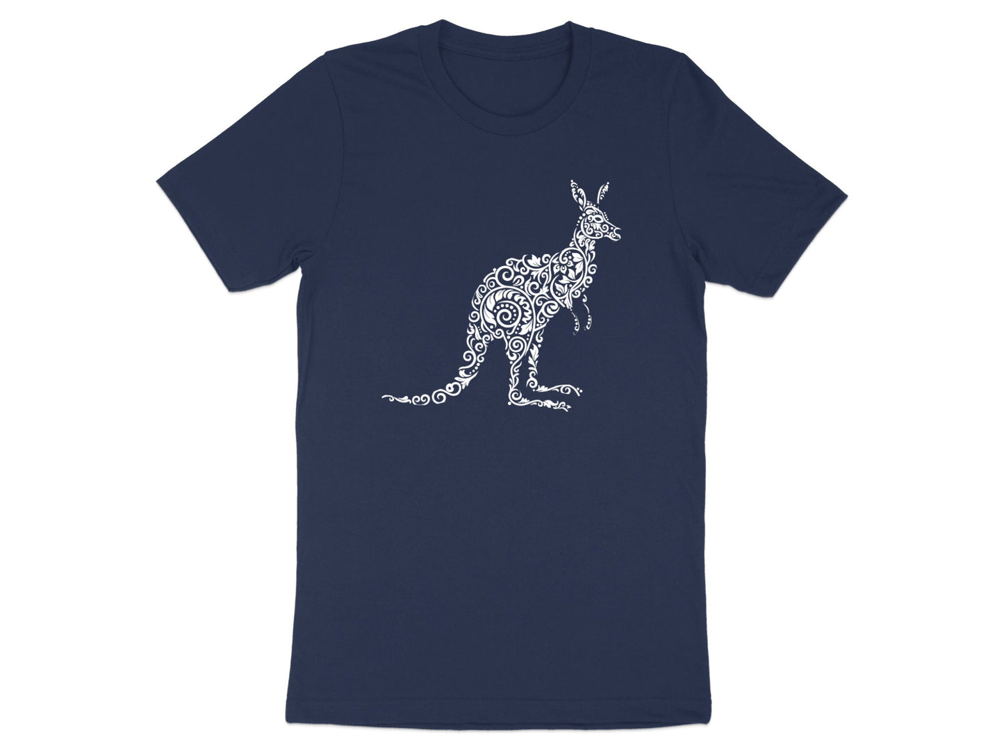 Ornate Floral Kangaroo Mandala T-Shirt | Australian Wildlife Art