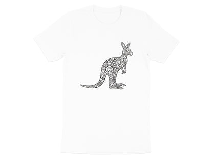 Ornate Floral Kangaroo Mandala T-Shirt | Australian Wildlife Art