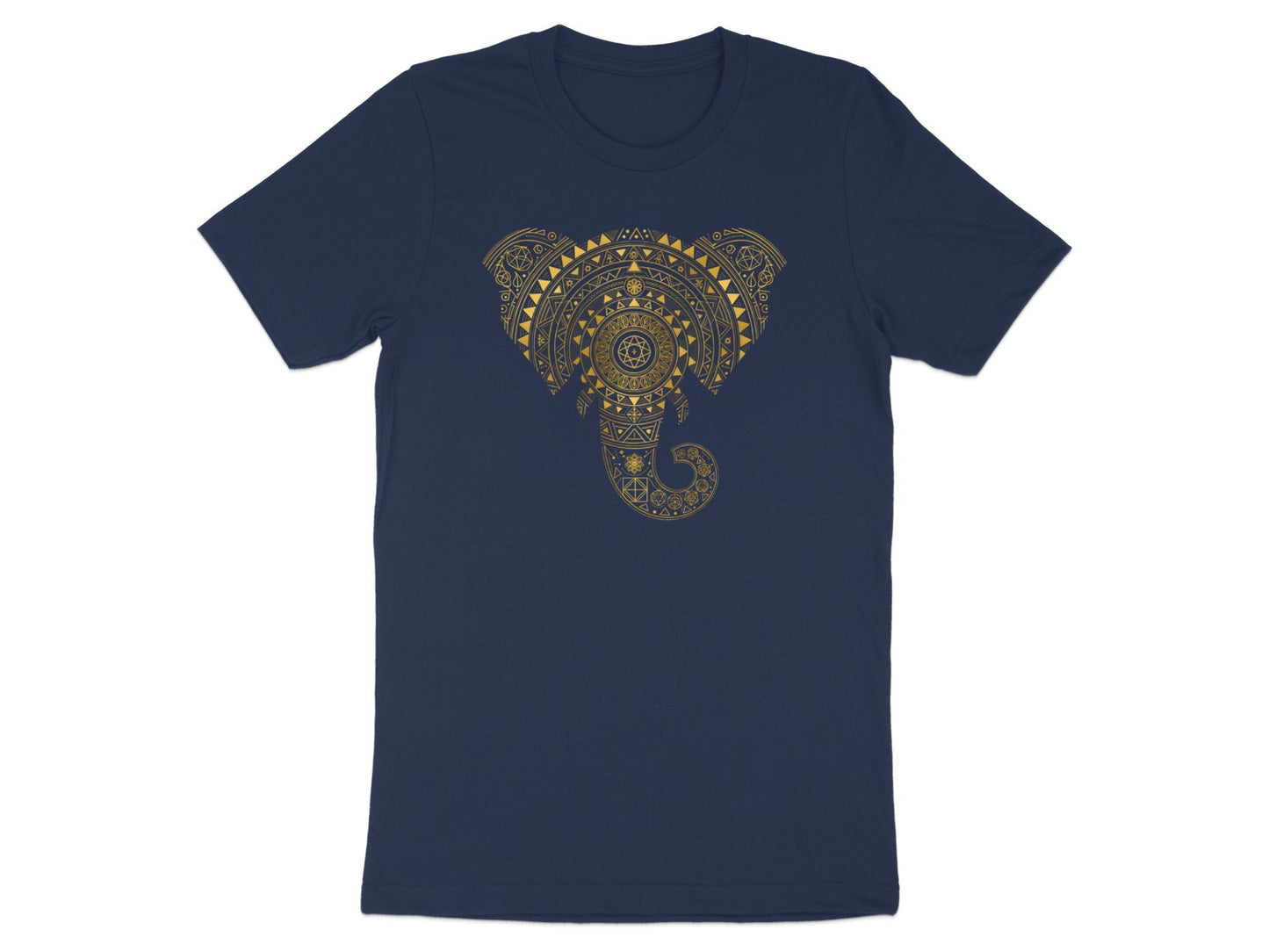 Ornate Gold Elephant Head Graphic Tee