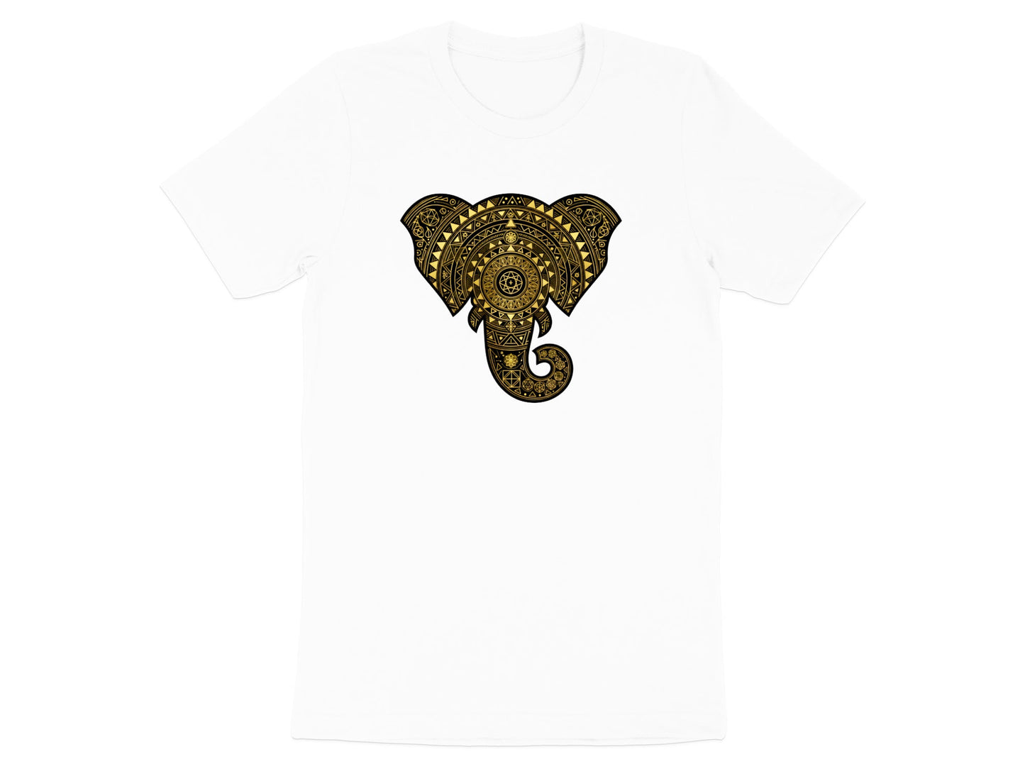 Ornate Gold Elephant Head Graphic Tee
