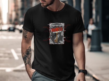 Exhibit A Evidence T-Shirt - Cyberpunk Key Graphic