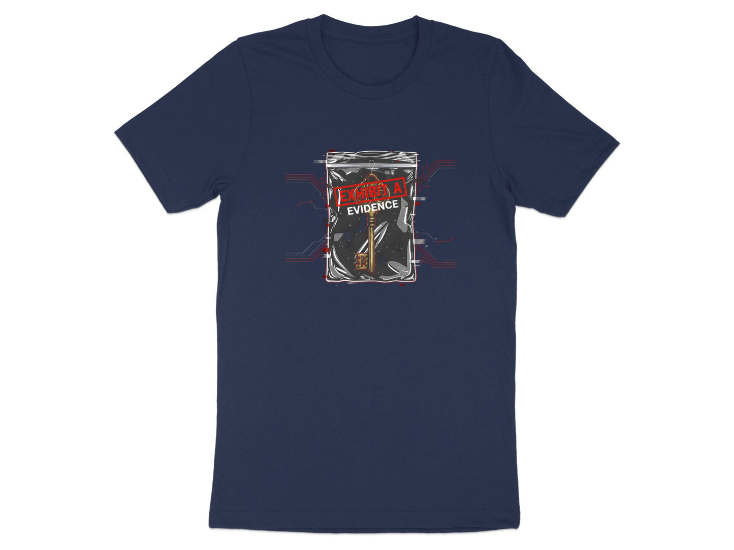 Exhibit A Evidence T-Shirt - Cyberpunk Key Graphic