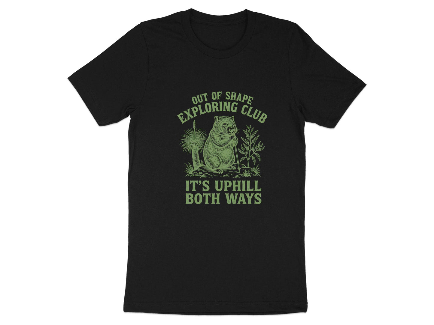 Out of Shape Exploring Club Wombat Funny Hiking T-Shirt