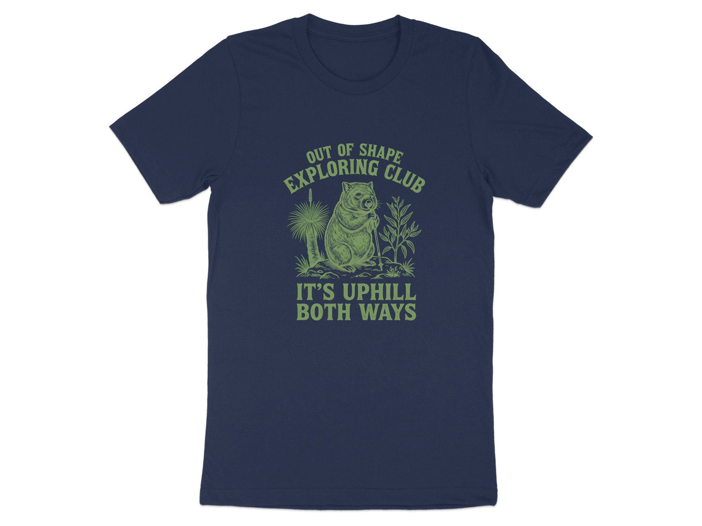 Out of Shape Exploring Club Wombat Funny Hiking T-Shirt