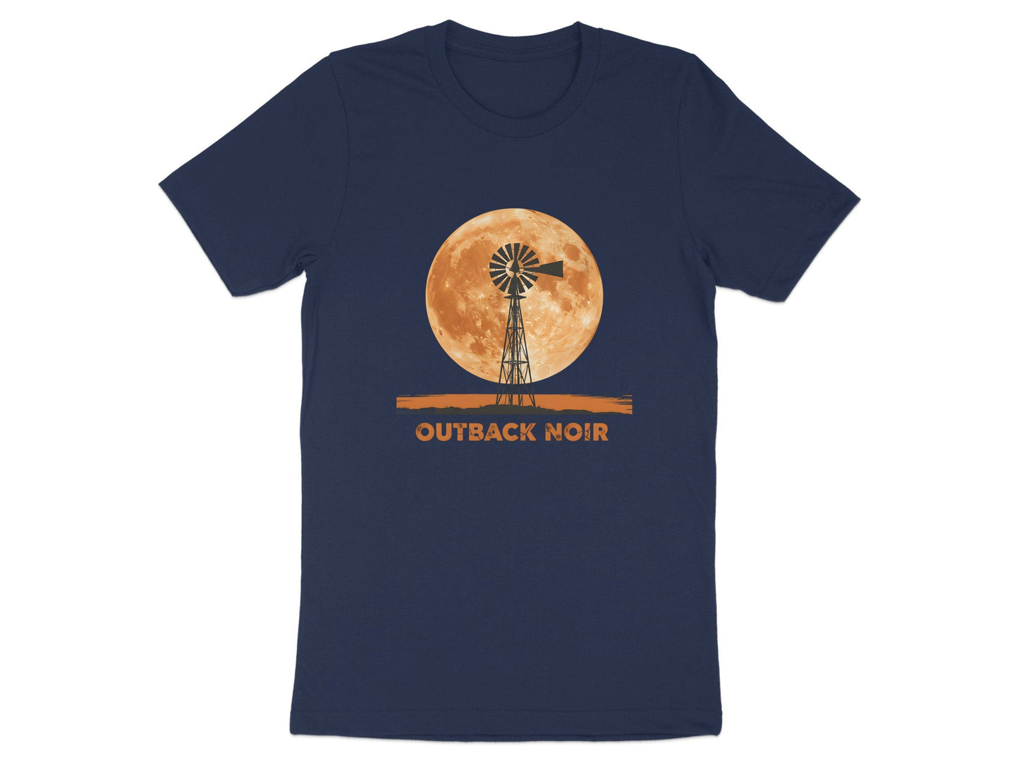 Outback Noir Windmill T-Shirt - Australian Harvest Moon Tee