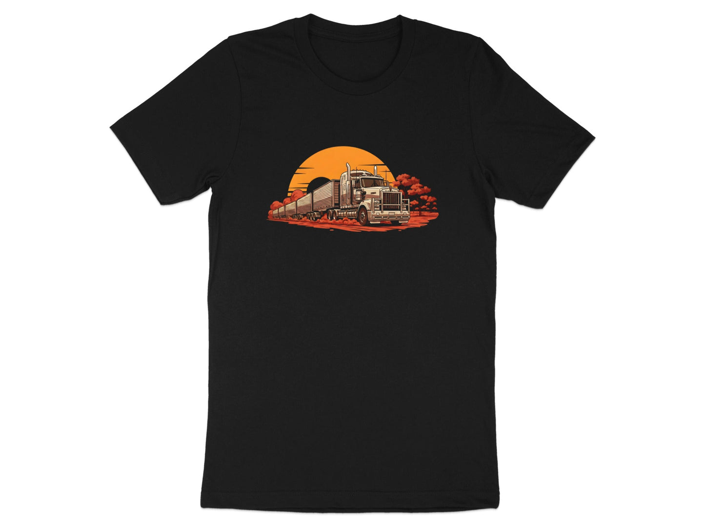 Outback Road Train Sunset Graphic T-Shirt