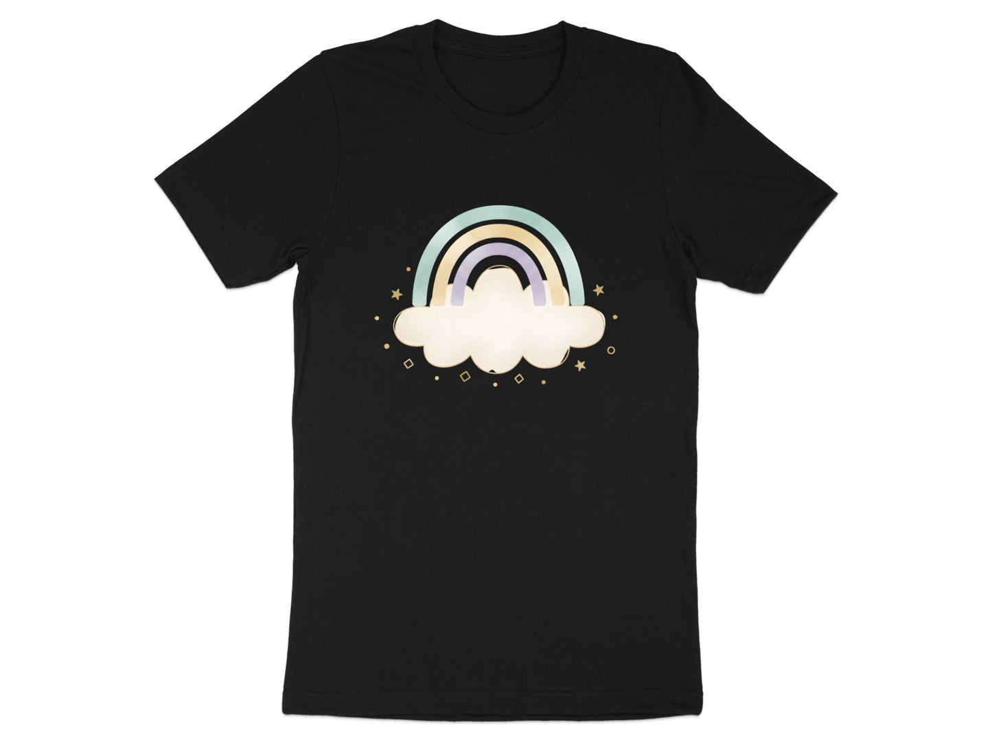 Pastel Boho Rainbow & Cloud Graphic Tee