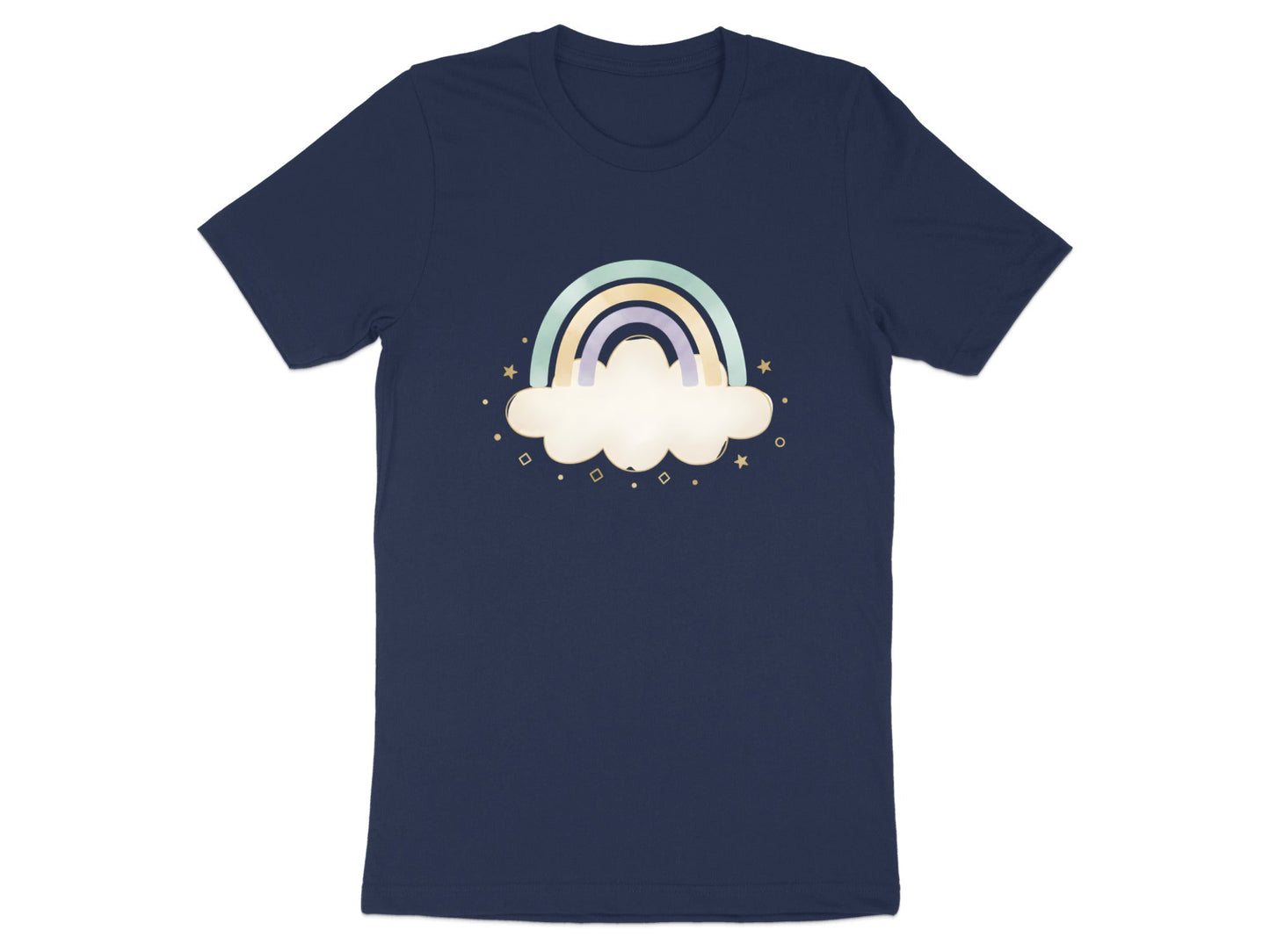 Pastel Boho Rainbow & Cloud Graphic Tee