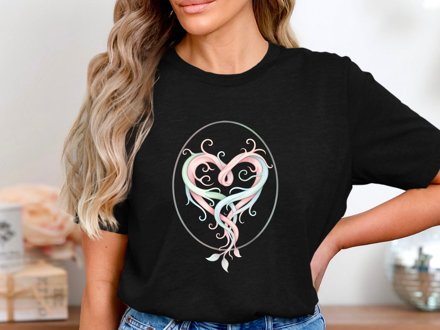 Pastel Swirl Emotional Heart Graphic Tee