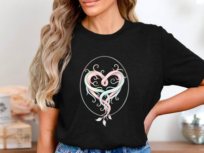 Pastel Swirl Emotional Heart Graphic Tee