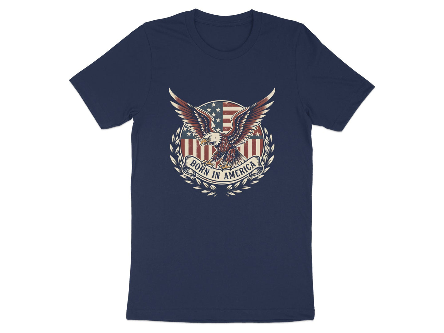 Bold Eagle Shield Patriotic Emblem Black T-Shirt