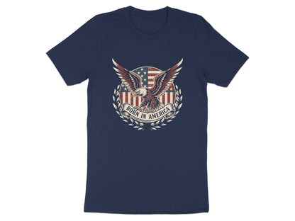 Bold Eagle Shield Patriotic Emblem Black T-Shirt