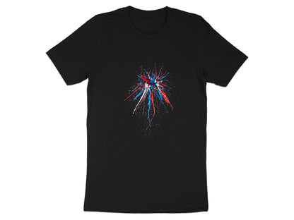Red and Blue Paint Splatter Burst T-Shirt
