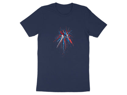Red and Blue Paint Splatter Burst T-Shirt