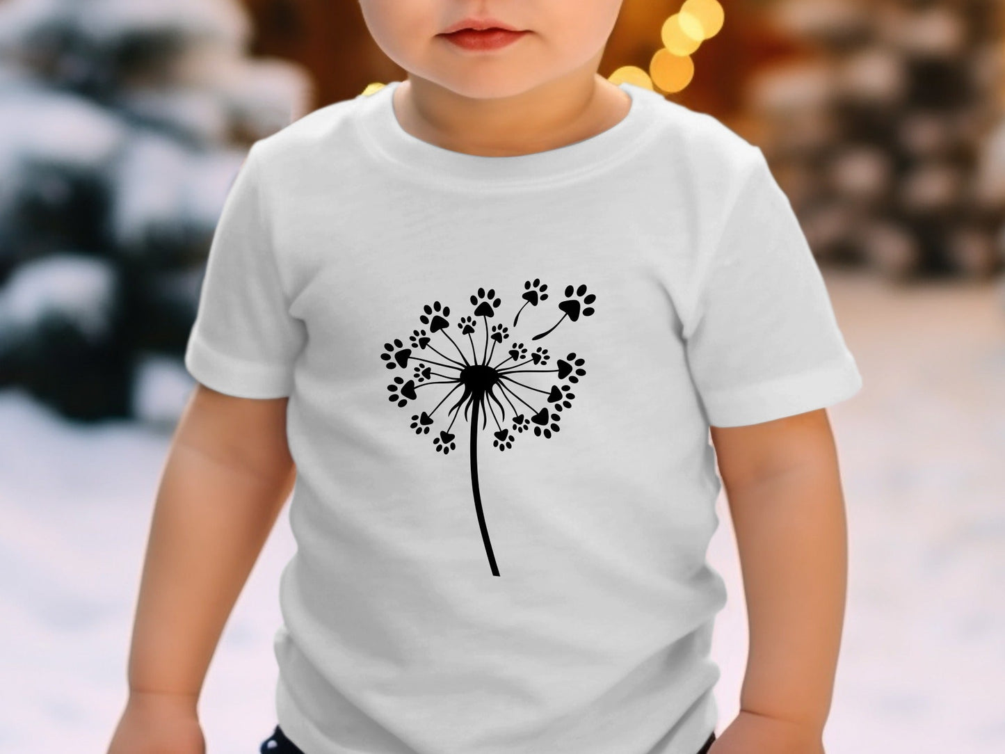 Dandelion Paw Prints Whimsical Pet Lover T-Shirt