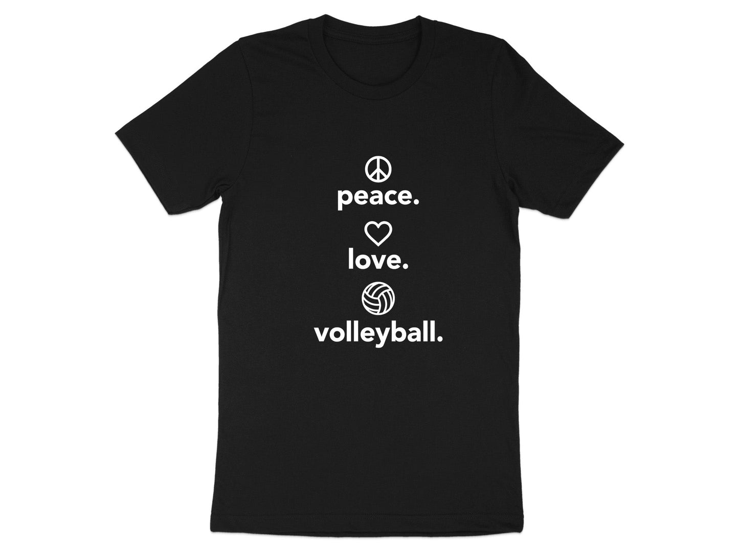 Peace Love Volleyball Vertical Icons T-Shirt