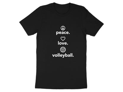 Peace Love Volleyball Vertical Icons T-Shirt