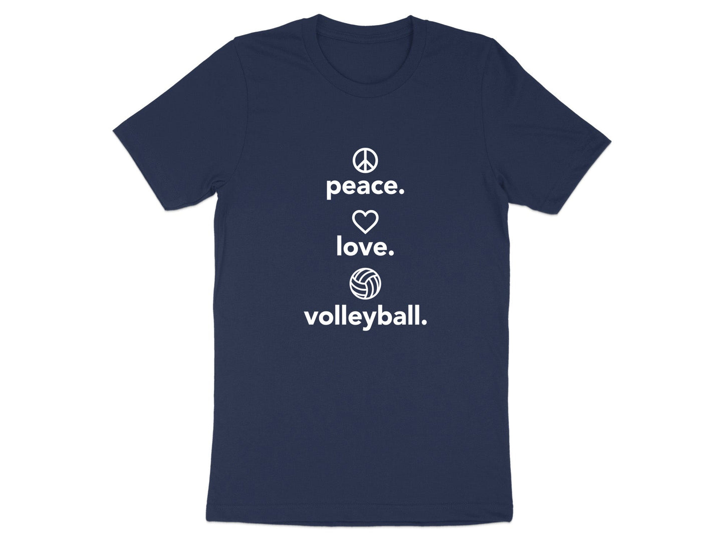 Peace Love Volleyball Vertical Icons T-Shirt