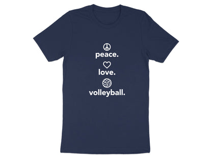 Peace Love Volleyball Vertical Icons T-Shirt