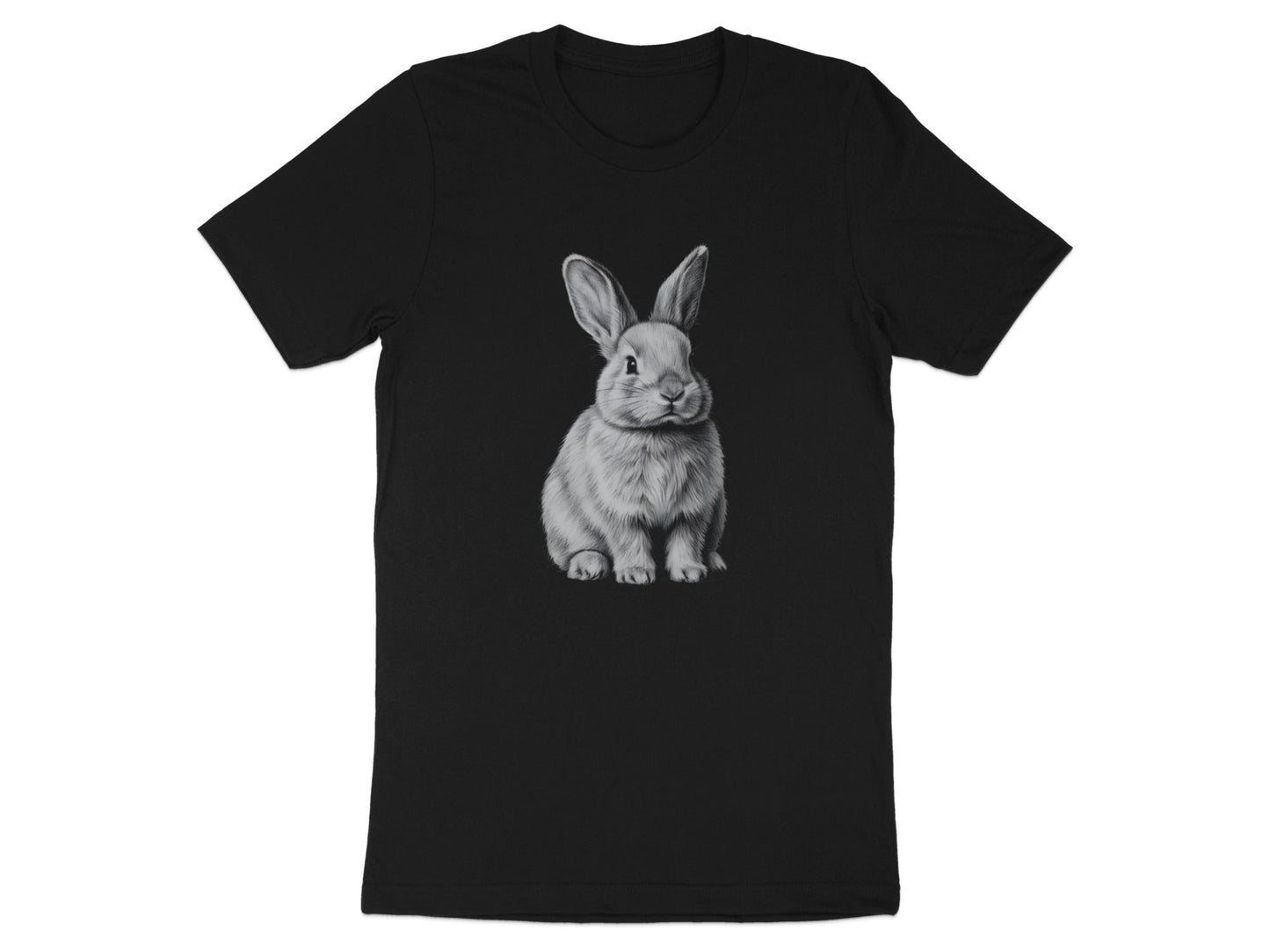 Rabbit Pencil Sketch Men's Cotton T-Shirt
