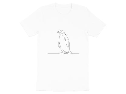 Minimalist Penguin Line Art T-Shirt - Simple Modern Style