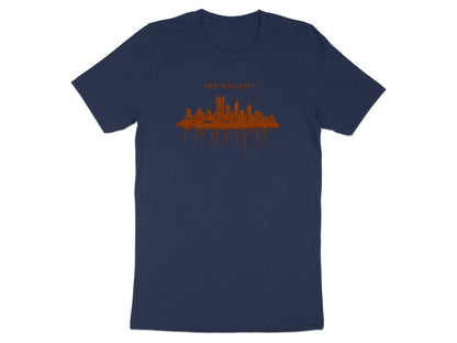 Perth Sunset Skyline Drip Art T-Shirt | Western Australia Fashion