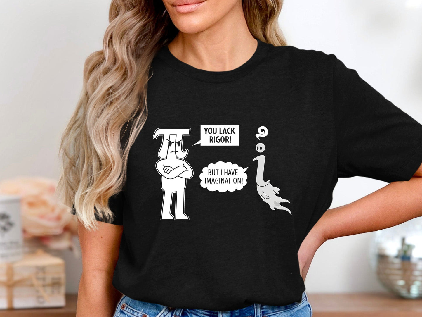 Rigor vs Imagination Joke Pi vs i Funny Math T-Shirt