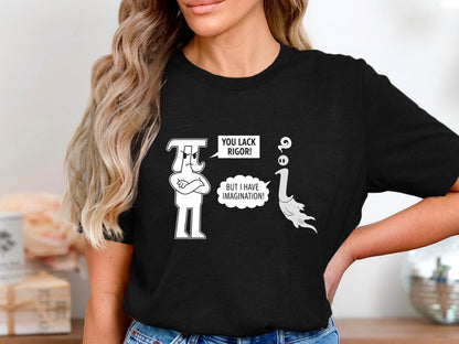 Rigor vs Imagination Joke Pi vs i Funny Math T-Shirt