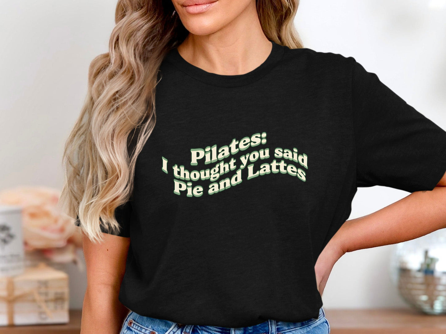 Pie and Lattes Pilates Graphic Tee - Retro Green